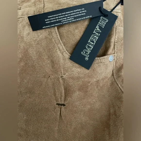 NWT Blank NYC Women’s Real Suede Midi Skirt Pecan Color Size 25 - Picture 7 of 9